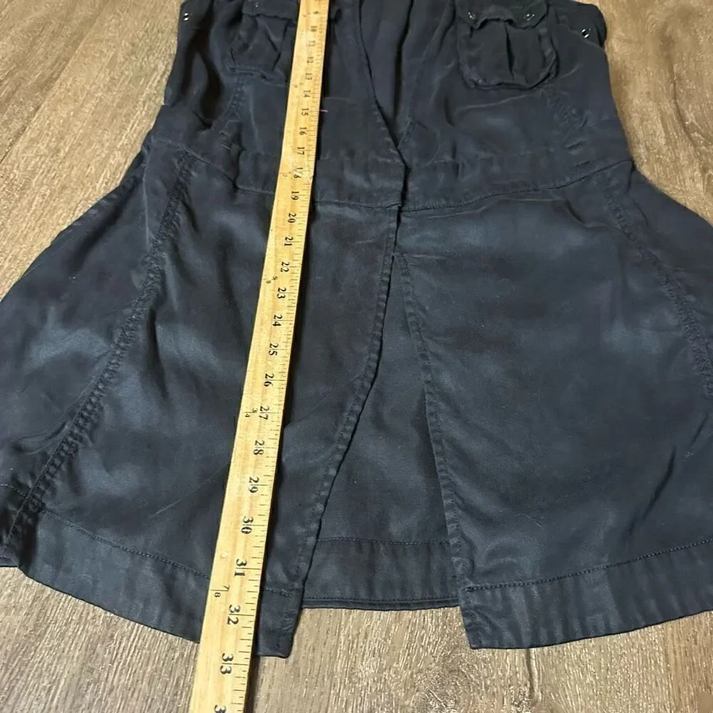 Free People Desert Daylight Mini Wrap Dress Black Utility Look no belt Size Smal